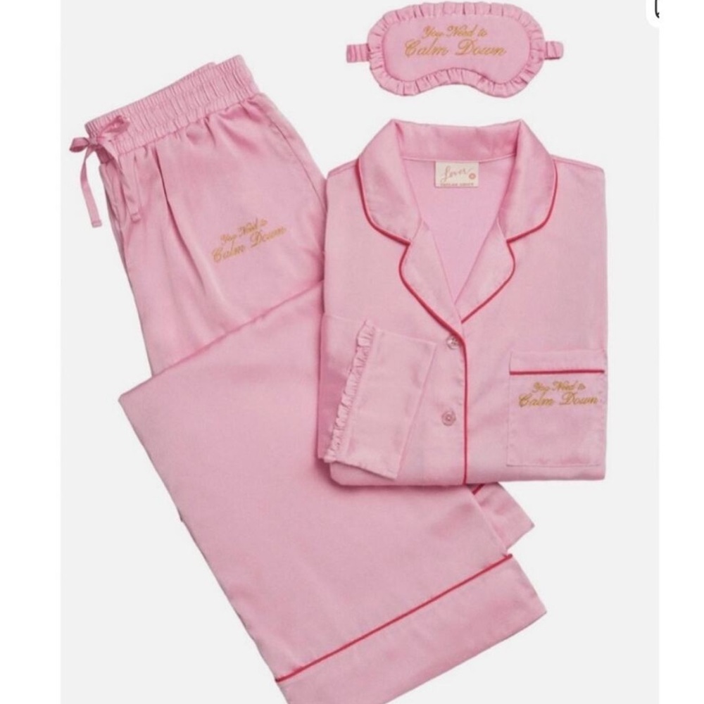 NWOT Taylor Swift You Need to Calm Down PJ Set and Sleep Mask
